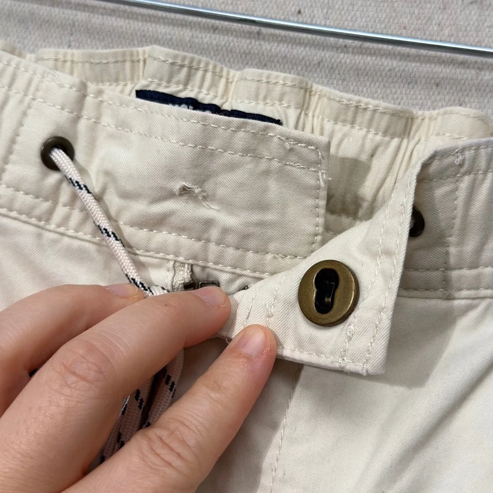 *flaw* Reyn Spooner Mens XL Ivory Drawstring Shorts 8 Inseam Resort Casual